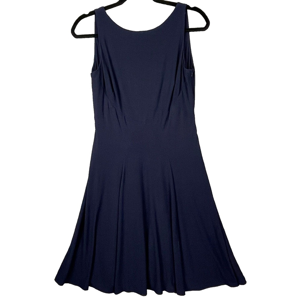 Lauren Ralph Lauren Fit & Flare Dress Womens 6 Blue Lined‎ Party Career Office